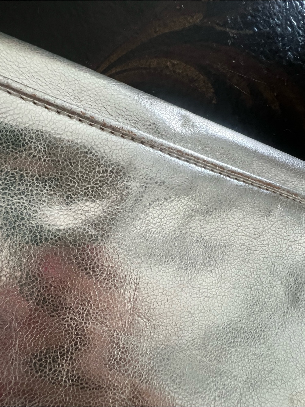 Tory Burch Reva Metallic Silver Leather Logo Clutch Shoulder Bag - Picture 13 of 15